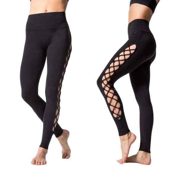 ALO Interlace Leggings Black Size M - Picture 4 of 8